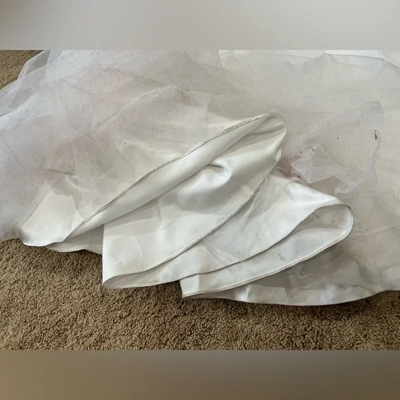 Oleg Cassini Strapless Wedding Dress with Beading A-line - Picture 13 of 14